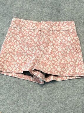 Alice + Olivia Cady Pink Floral Jaquard High-Waist Shorts